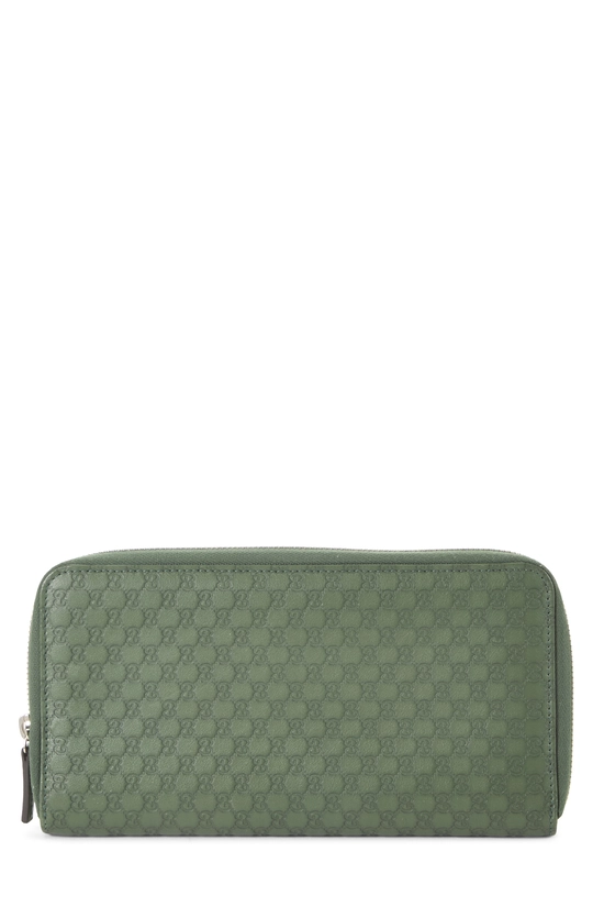 Green Microguccissima Zip Around Wallet, , large image number 0