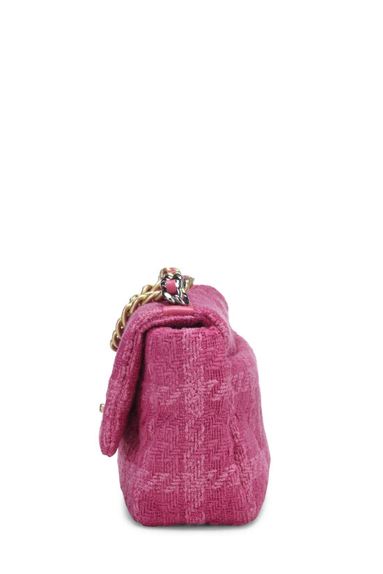 Pink Quilted Tweed 19 Flap Bag Medium, , large image number 5
