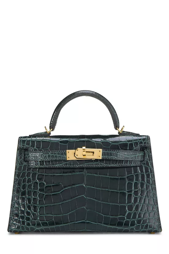Vert Cypres Alligator Kelly Sellier 20 Mini NM, , large image number 0