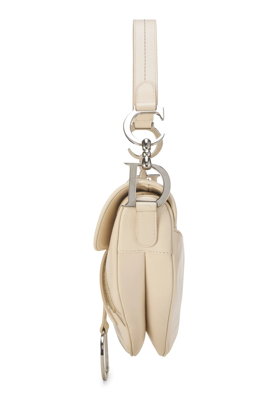 White Leather Saddle Bag, , large image number 2