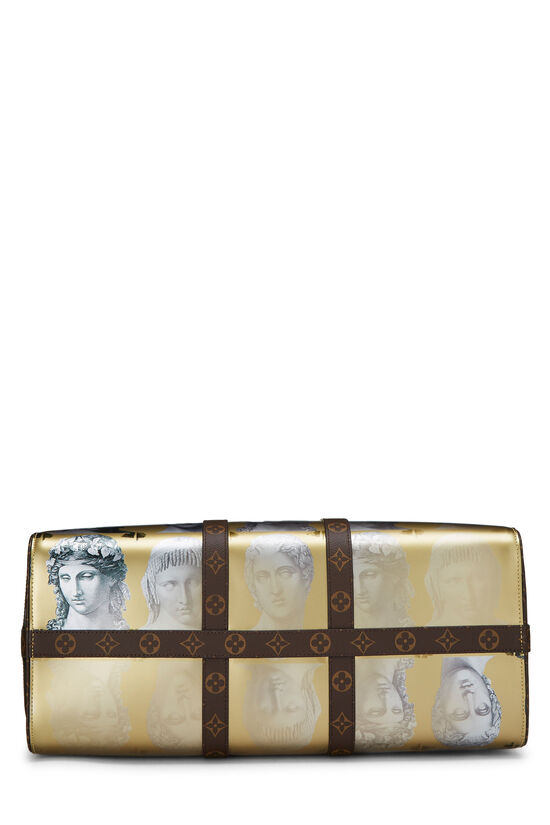 Fornasetti x Louis Vuitton Gold & Monogram Canvas Keepall Bandouliere 45, , large image number 4