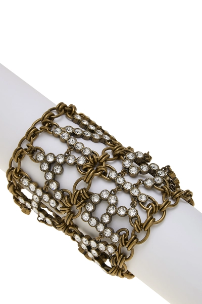 Gold Crystal Logo Bracelet