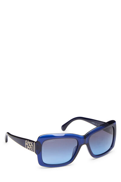 Blue Acetate Camellia Sunglasses, , large