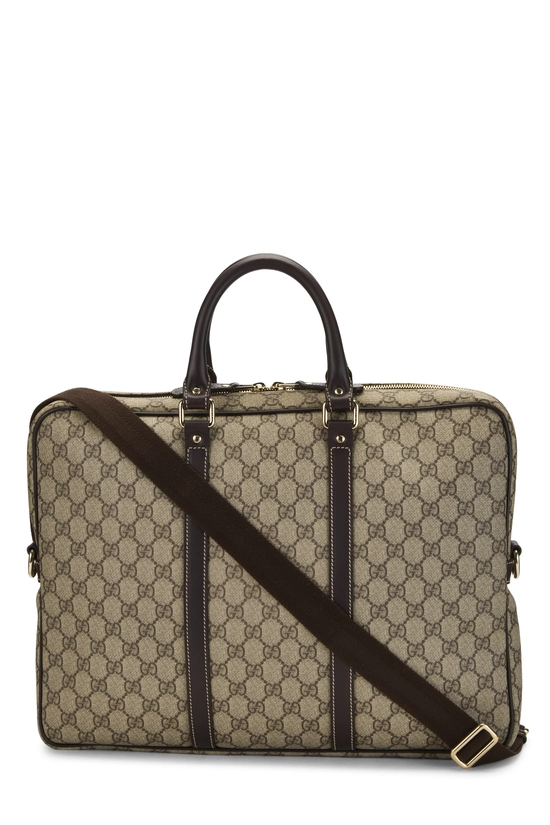 Brown GG Supreme Canvas Briefcase, , large image number 3