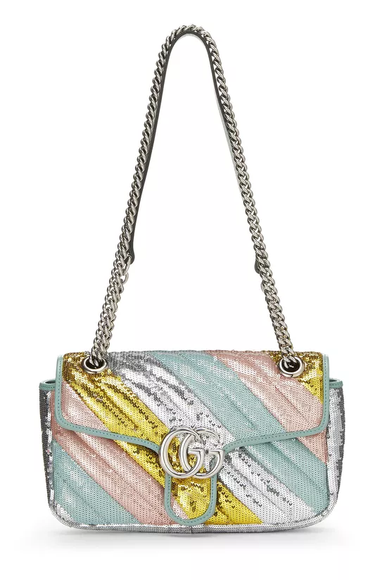 Multicolor GG Sequin Marmont Shoulder Bag Small, , large image number 0
