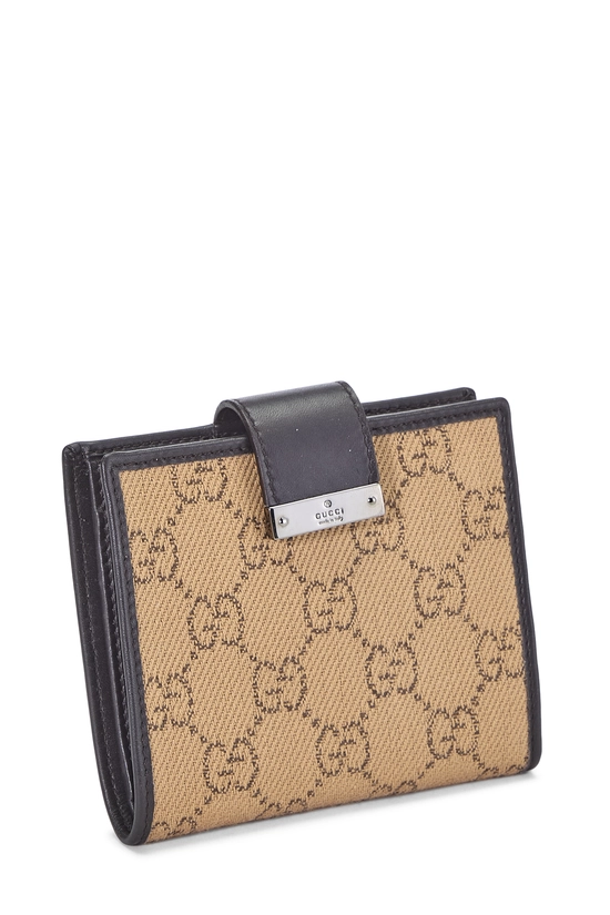 Beige GG Canvas Compact Wallet, , large image number 1