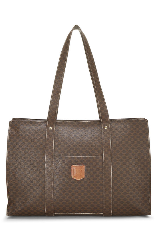 Brown Macadam Coated Canvas Tote, , large image number 0