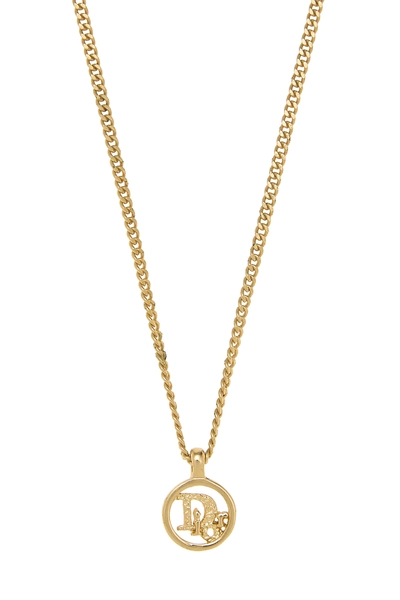 Gold Oval Logo Necklace, , large