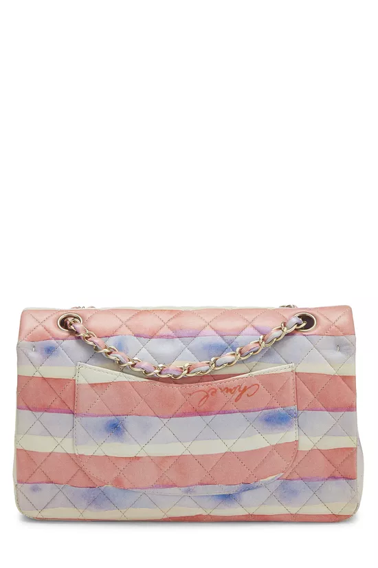 Multicolor Lambskin Watercolor Classic Double Flap Medium, , large image number 3