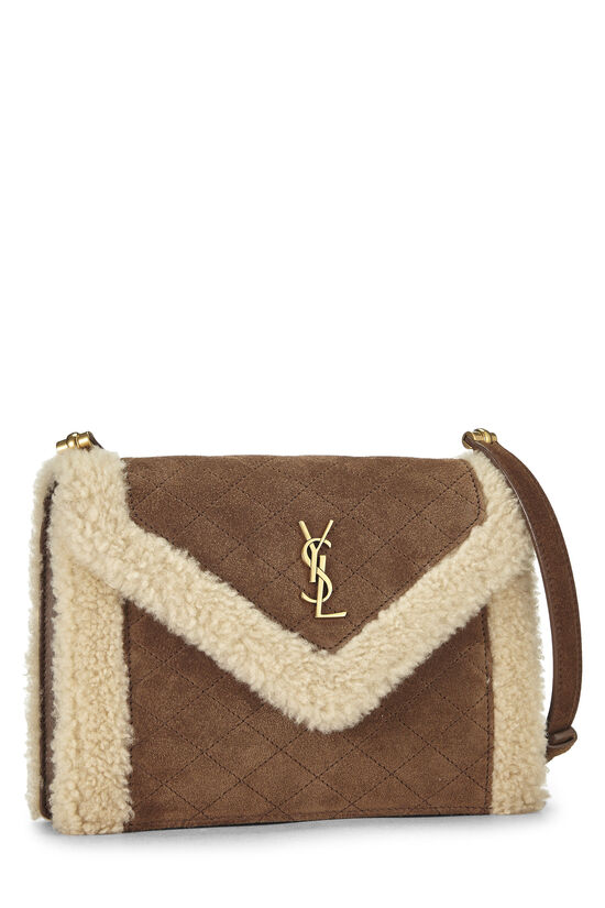 Brown Suede & Shearling Gaby Mini, , large image number 1
