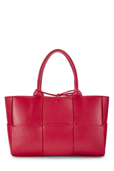 Bottega Veneta Red Maxi Intrecciato Arco Tote Small