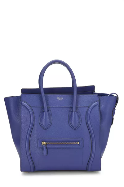 Blue Drummed Calfskin Luggage Mini