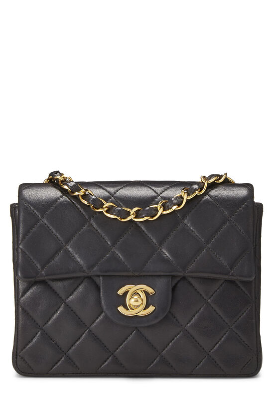 Black Quilted Lambskin Half Flap Mini, , large image number 0