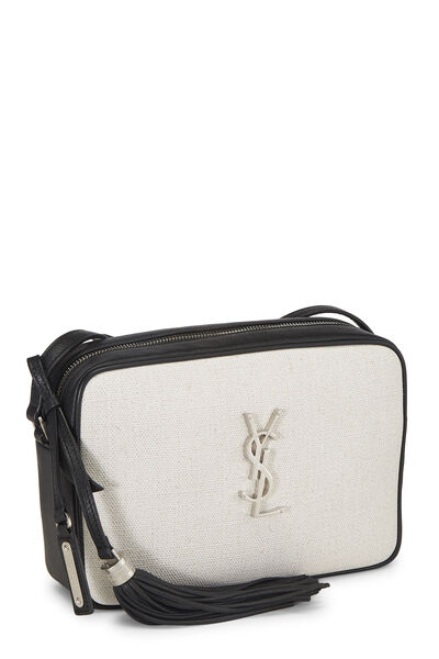 White & Black Canvas Lou Camera Bag, , large