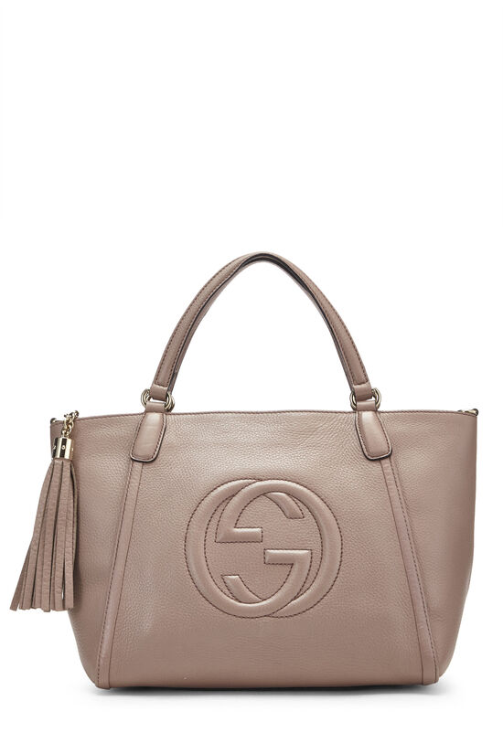 Shop Gucci Pink Grained Leather Soho Top Handle Handbag QFB1F5LTPB012 |  WGACA
