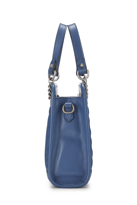 Blue Leather GG Marmont Convertible Shoulder Bag, , large image number 2