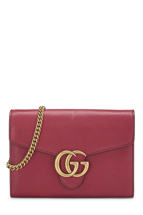 Red Leather GG Marmont Chain Bag Mini, , large image number 0
