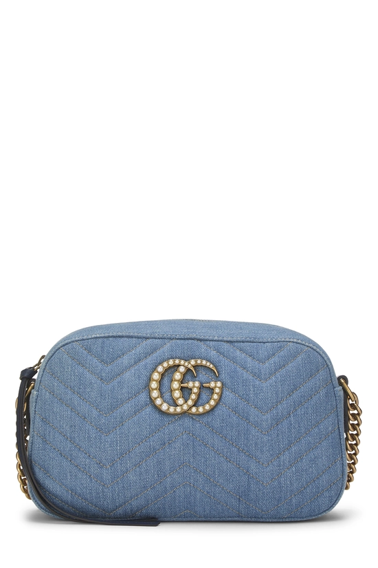 Blue Denim GG Marmont Crossbody Small, , large image number 0