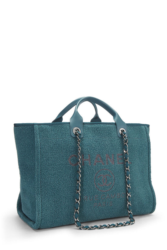 Green Woven Velour Deauville Tote Medium, , large image number 3