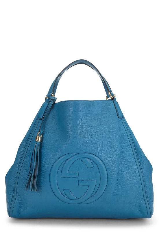 Blue Leather Soho Convertible Shoulder Bag, , large image number 0