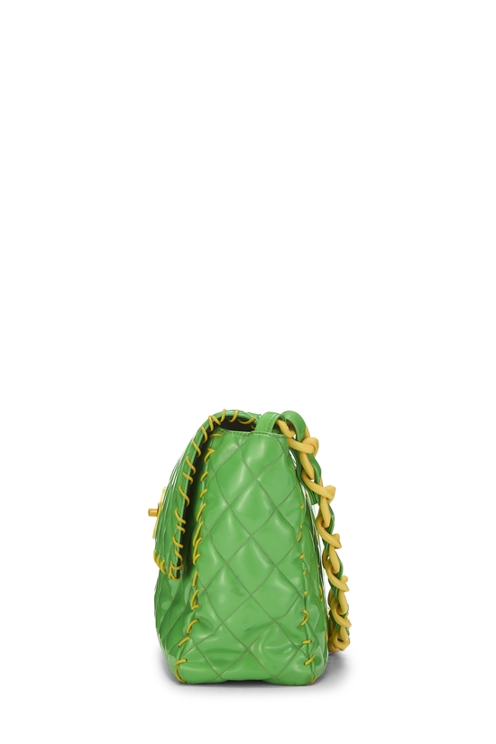 Green Vinyl Whipstitch Half Flap Jumbo, , large image number 2