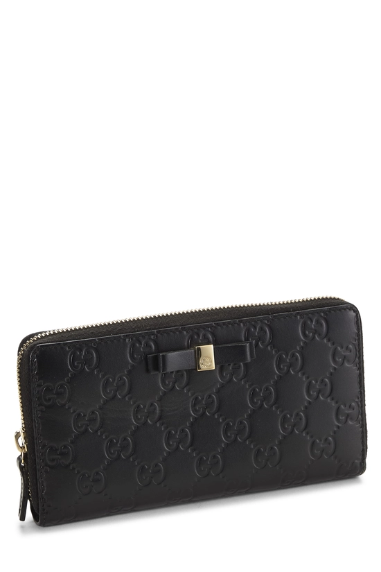 Black Guccissima Bow Wallet, , large image number 1