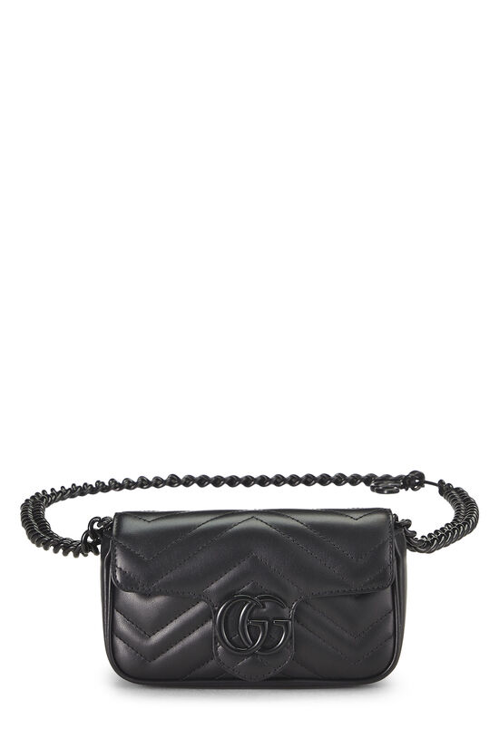 Black Chevron Leather GG Marmont Belt Bag, , large image number 0