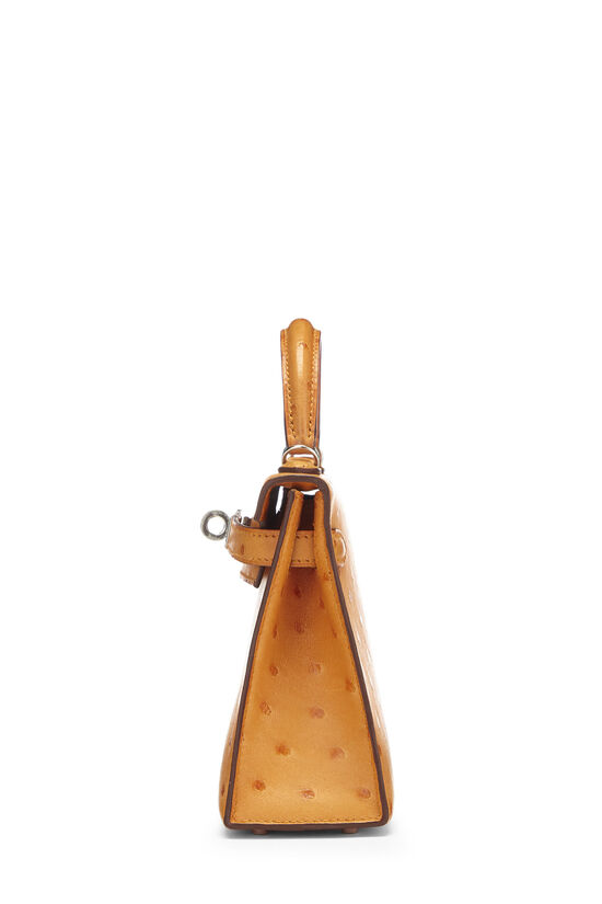 Hermès Apricot Ostrich Kelly Sellier 20 Mini QGBDOC22O9000
