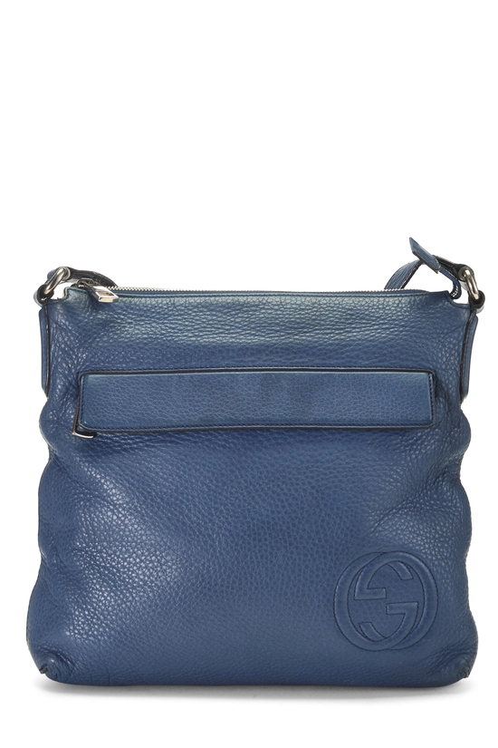 Blue Leather Soho Flap Messenger, , large image number 0