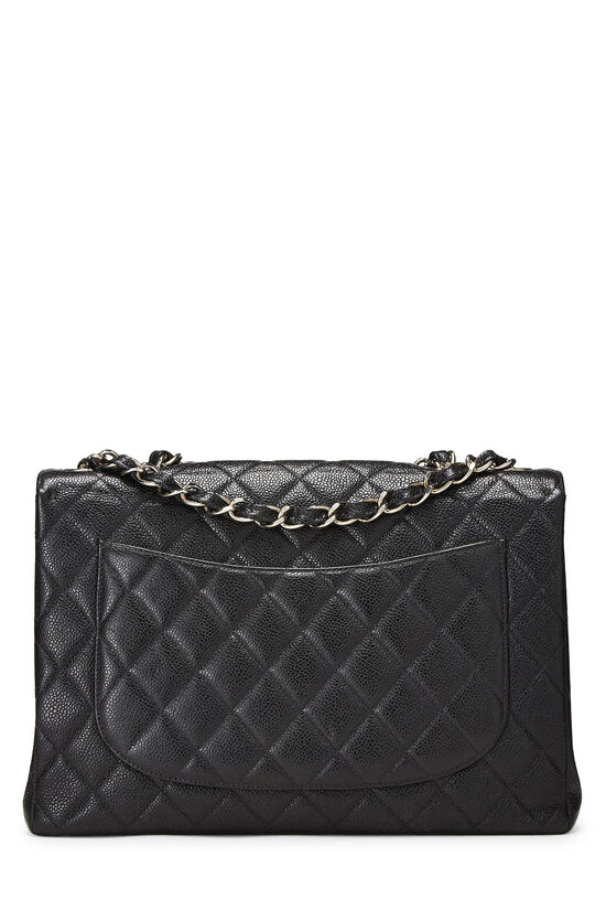 Black Quilted Caviar Half Flap Jumbo, , large image number 3