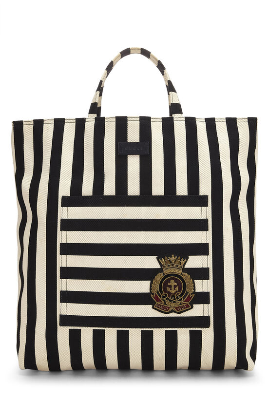 Multicolor Canvas Striped Tote, , large image number 0