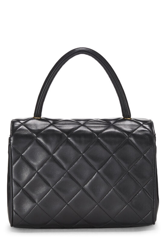 Chanel Black Quilted Lambskin Top Handle Bag Q6B1G01IKB003