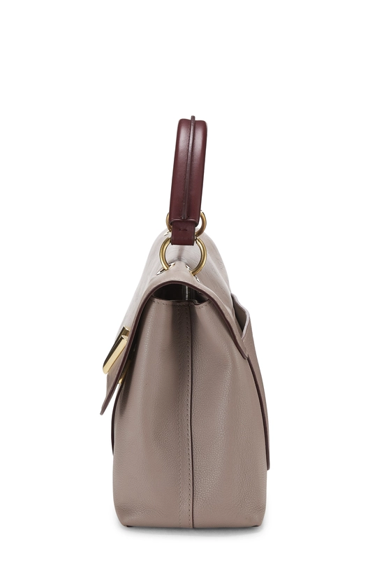 Beige Calfskin Leather Very Top Handle Bag, , large image number 2