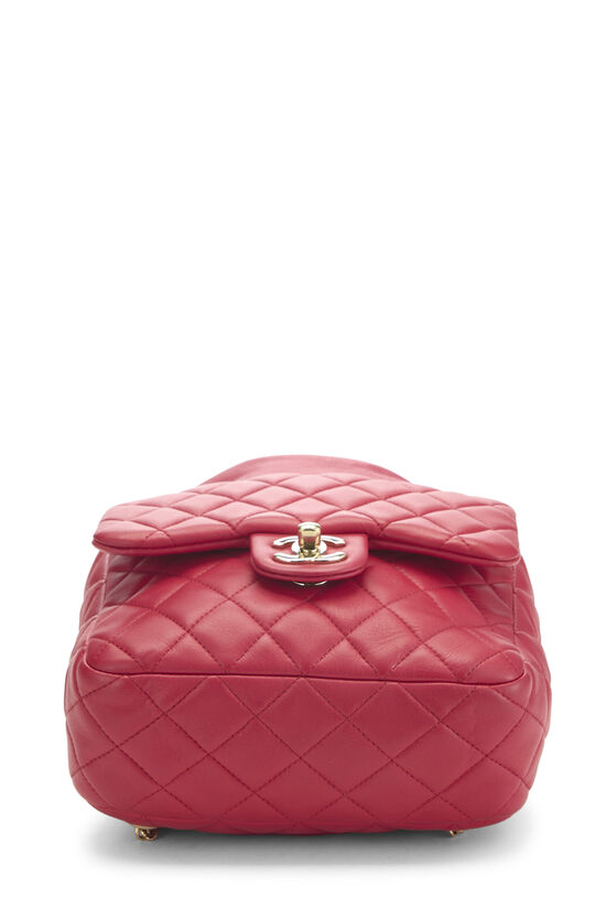 Red Lambskin "Backpack in Seoul" Small, , large image number 4