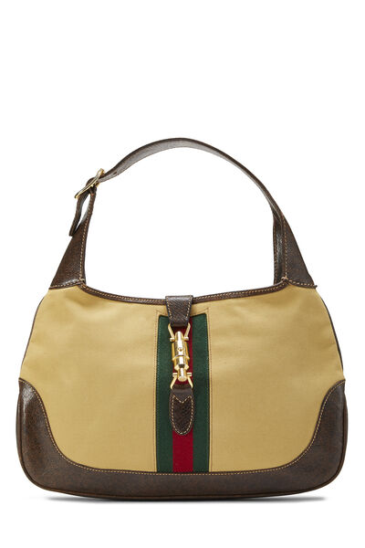 Beige Canvas Web Jackie Hobo
