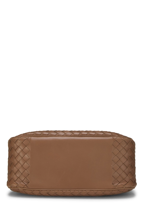 Brown Intrecciato Double Flap Shoulder Bag Small, , large image number 4