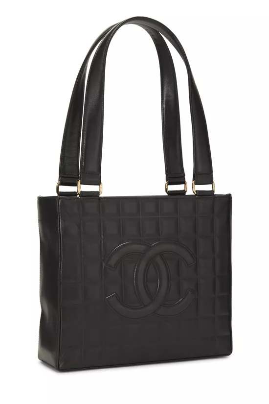 Black Quilted Calfskin Chocolate Bar Tote, , large image number 1