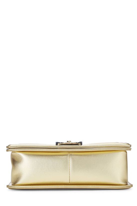 Gold Cube Embossed Calfskin Boy Bag Medium, , large image number 6