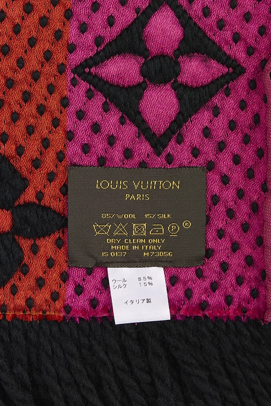 Black Wool Logomania Scarf, , large image number 1