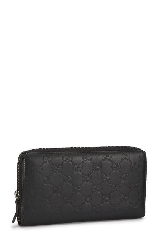 Black Embossed Guccissima Zip Around Organizer Wallet, , large image number 1
