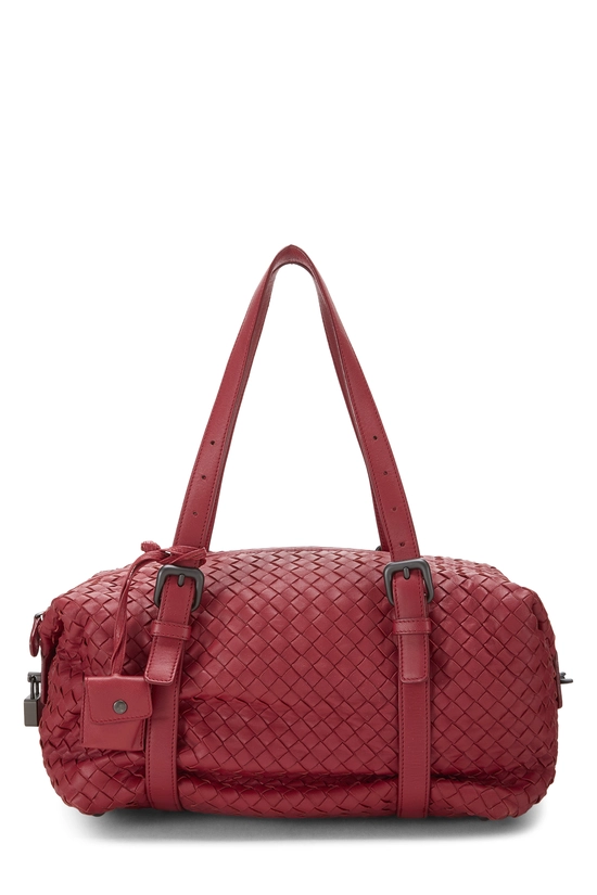 Red Intrecciato Leather Montaigne Handbag, , large image number 0