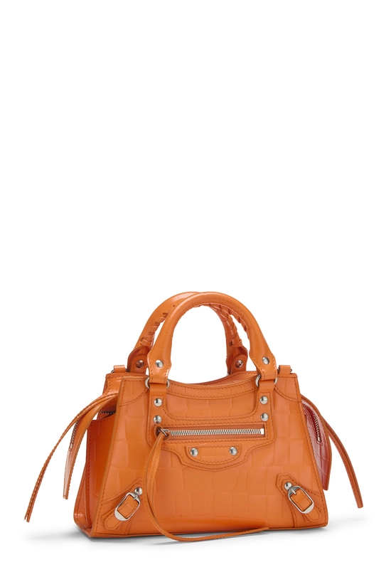 Orange Embossed Leather Neo Classic City Mini, , large image number 1