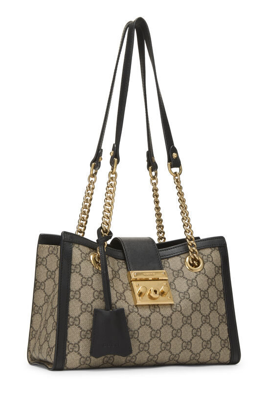 Black GG Supreme Padlock Tote Small, , large image number 1