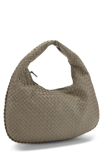 Grey Intrecciato Veneta Hobo Medium, , large