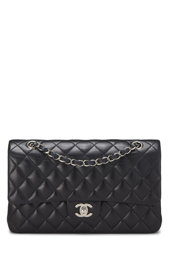 Black Quilted Lambskin Classic Double Flap Medium, , large image number 0