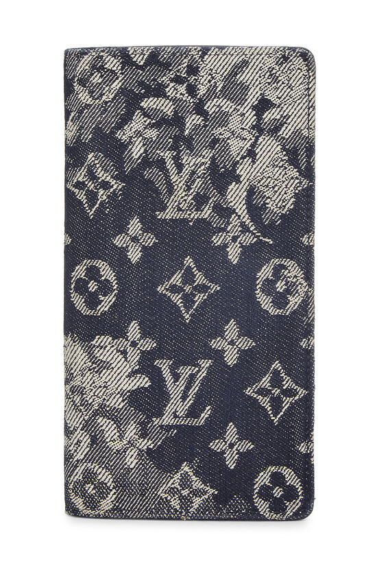 Blue Monogram Tapestry Brazza Wallet, , large image number 0