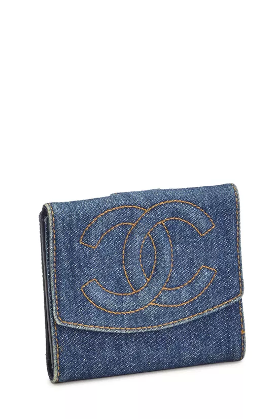 Blue Denim 'CC' Wallet, , large image number 1