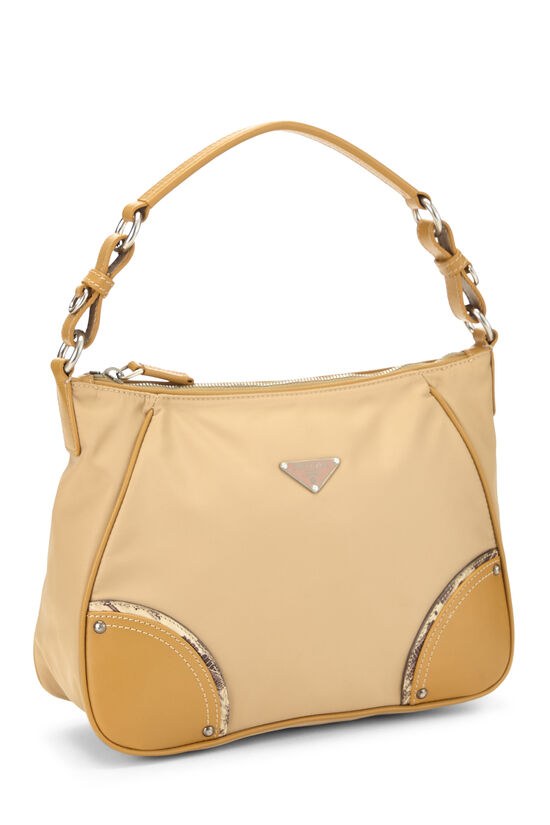 Beige Nylon Hobo Bag, , large image number 1