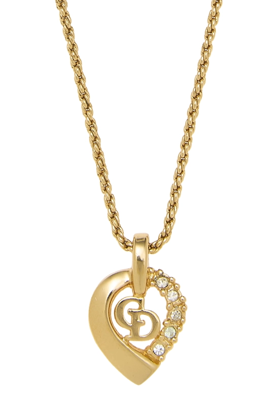 Gold Crystal 'CD' Necklace, , large image number 1