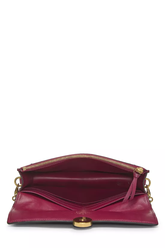 Raspberry Monogram Canvas Flore Wallet On Chain (WOC), , large image number 3